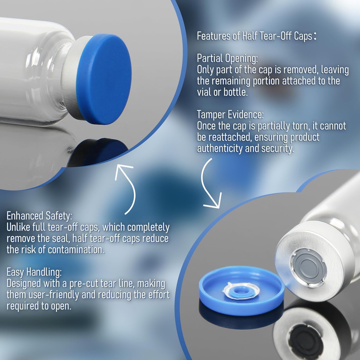 10ml glass vials with stoppers and caps