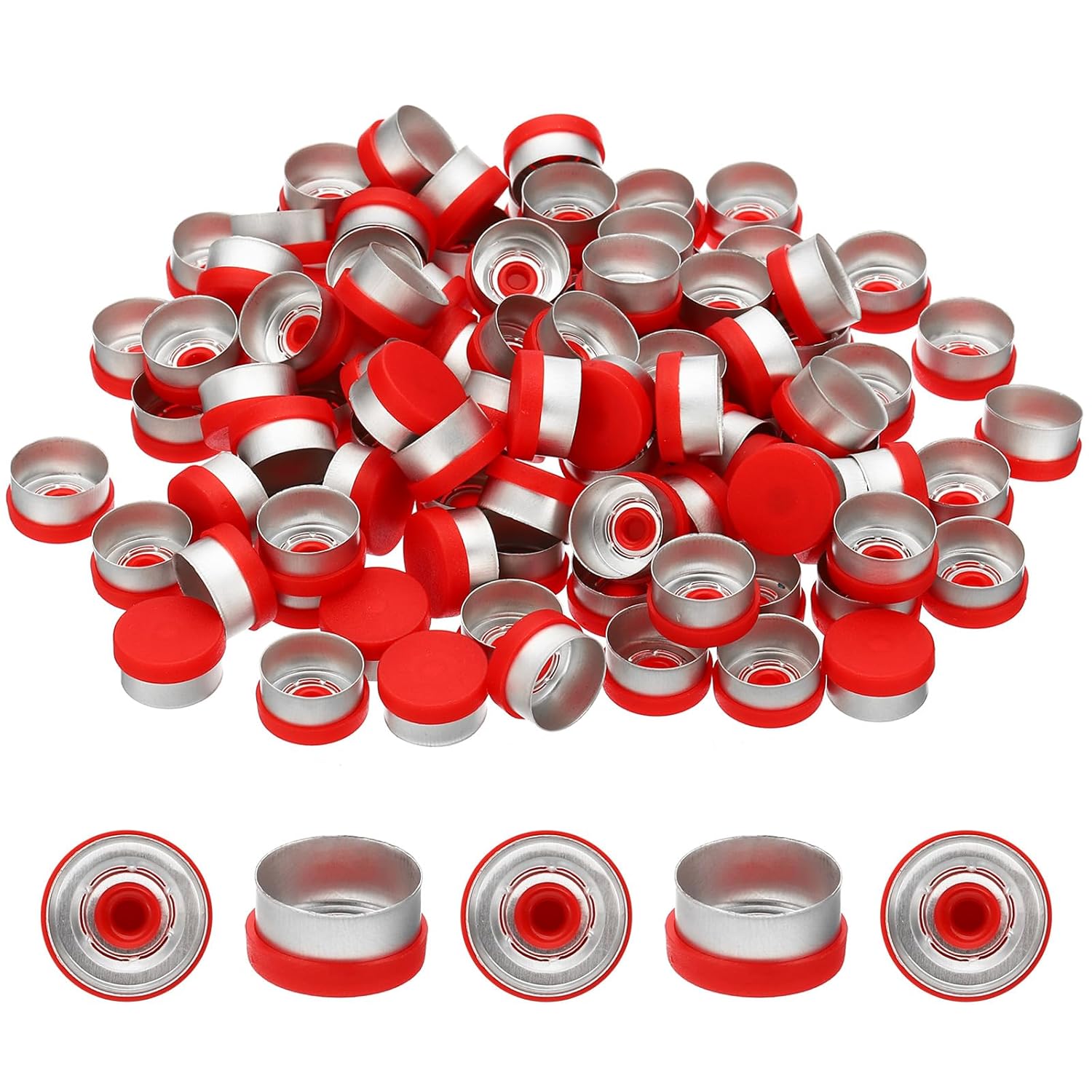 20mm Flip Off Vial Seals Red